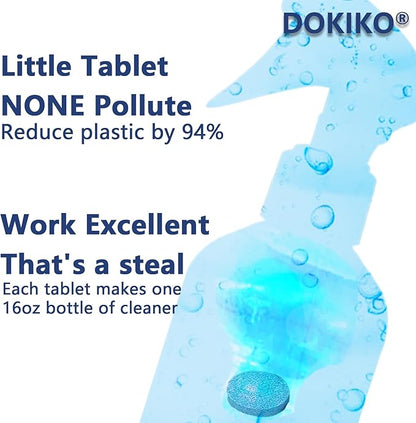 DOKIKO 100 PCS Glass Cleaner Refill,Glass Clean Tablets, Window Clean Refill Tablets, 100 Concentrated Dissolvable,1 Pack Makes 100 * 16 fl oz Spray Effective cleaning