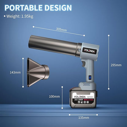Handheld Cordless Lightweight Powerful Car Dryer Air Blower with 1800G & 335MPH Powerful, Air Duster Electric Leaf Blower Cleaning Dryer Turbo for Patio Cleaning, Lawn Care and Car Drying
