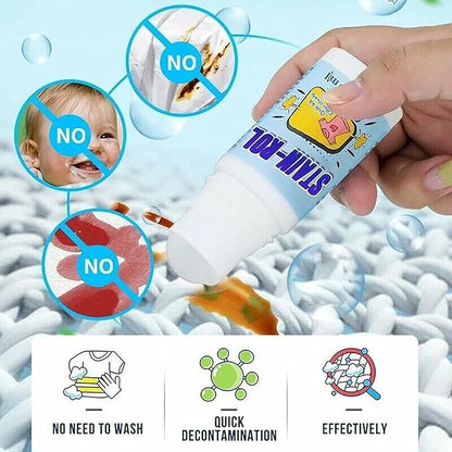 50ml Portable Stain Remover for Clothes, Emergency Stain Removing Pens for Spots, Stains, Marks, and Messes, Suitable for Cotton, Numb, Polyester, Fiber, Roll Bead Design (2Pcs)