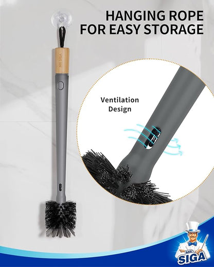 MR.SIGA Water Bottle Brush and Straw Cleaner Brush, Long Handle Bottle Cleaner Brush, 2 in 1 Bottle Cleaning Brush for Sports Bottles, Baby Bottles, Mugs, Straws