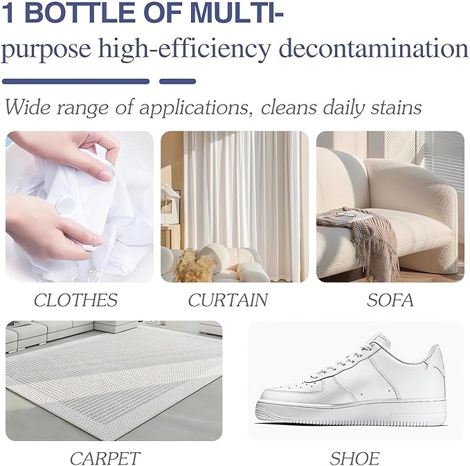 Active Enzyme Laundry Stain Remover - 2023 New Enzyme Cleaner Clothing Stain Remover, Natural Non Toxic Widely Applicable for Enzyme Carpet Fabric Hats Pet Oil Red Wine Ink Armpit Stain Remover (3PCS)