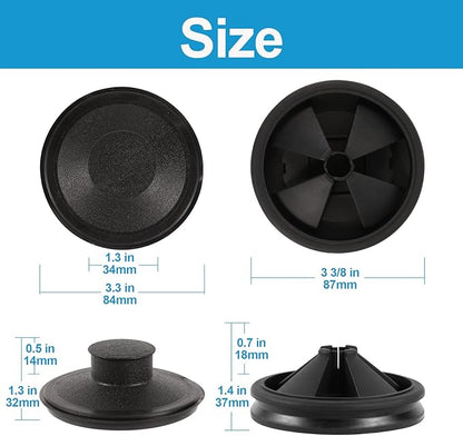 Garbage Disposal Splash Guard 3 3/8 Inch,Rubber Sink Baffle Drain Covers and Plugs,Food Waste Disposal Stopper for Moen and InSinkErator Evolution Series Removable Collar EPDM Strainer Insert Parts