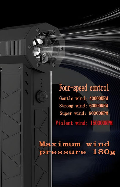 Compressed Air Duster Electric Air Duster 150000RPM Super Powerful Turbo Dry Violent Jet Fan Air Blower Gun Rechargeable Cordless Computer Electronic Keyboard PC Fan Car Cleaning Refillable Air Duster