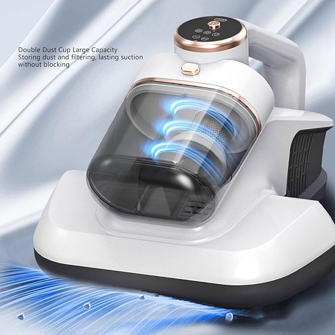 Srliya Mattress Vacuum Cleaner 10Kpa Strong Suction 3 Gears Adjustment LED Screen Handheld Fabric Cleaner for Sofa Bed