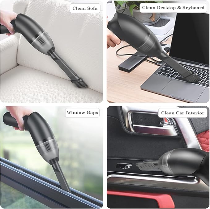Keyboard Cleaner|Mini Vacuum for Desk, Handheld Cordless Computer Vacuum Rechargeable (with LED Light) for Cleaning Hairs, Crumbs for Desktop, Piano, Car Interior & Sewing Machine Clean [A043]