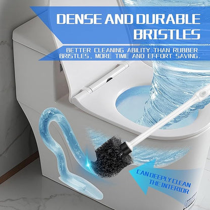 Toilet Brush and Holder Set, 3 Pack Long Handle Non-Slip Grip Toilet Bowl Brush, Hard Toilet Brush, Deep Cleaning for Bathroom Toilets, Easy to Assemble White ﻿