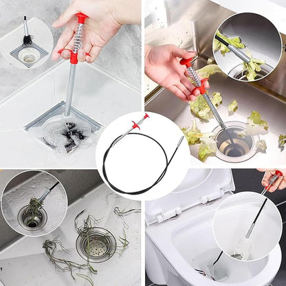 33" Drain Snake, Flexible Grabber Claw for Sink Shower Bathtub, Tight Space Drain Hair Removal Tool