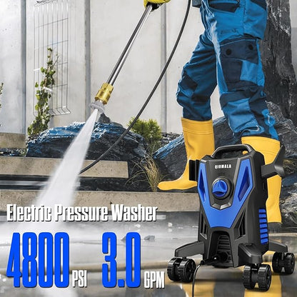4800PSI PowerWasher with 4 Quick Connect Nozzles, Foam Cannon for Car, Lane, Patio Cleaning
