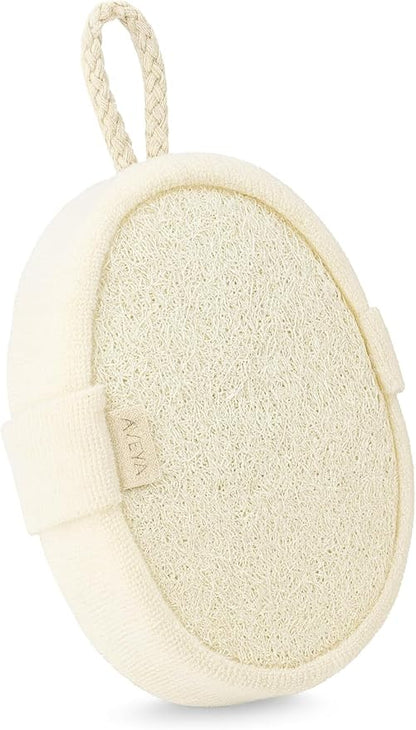 Natural Loofah Sponge – Exfoliating Body & Face Scrubber with Hand Strap, Plant-Based Shower & Bath Loofah Pad, Best Spa-Grade Skin Care for Men, Women & Bikini Area, Eco-Friendly Luffa, 1 Count