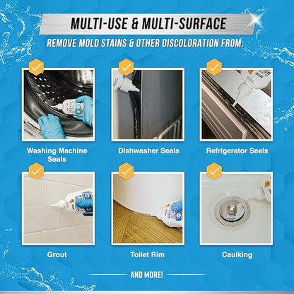 ACTIVE Mold Stain Remover and Ice Machine Cleaner - Includes 7oz Mold Stain Remover Gel and 32oz Ice Maker Cleaning Solution