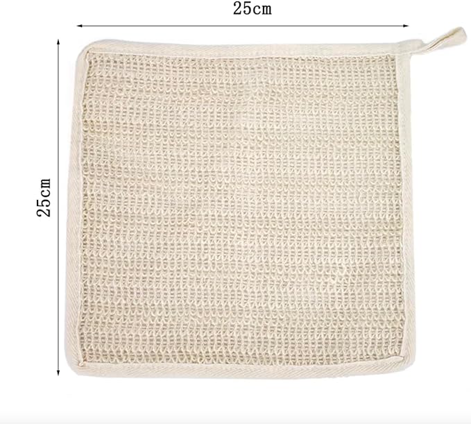 Natural Bath Body Washing Cloth, 100% Biodegradable Sisal Exfoliating Loofah Towel,