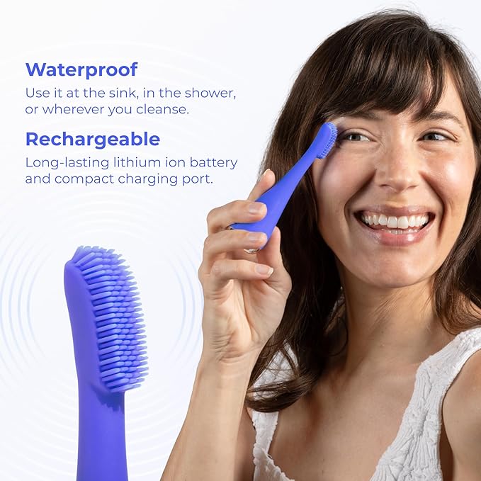 Blinkjoy Electric Eyelid Brush 2 – Optometrist Approved Lid Hygiene Tool for Demodex, Blepharitis & Dry Eyes – Gently Removes Dirt, Oil & Makeup to Support Healthy Lid Hygiene (Blue)