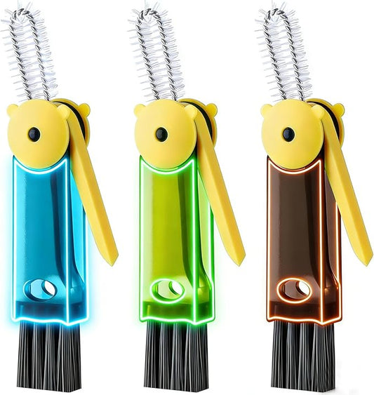 3 in 1 Cup Lid Cleaning Brush, Multifunctional Crevice Cleaning Brush for Water Bottle Insulated Cup Pacifier Tumbler Lid Groove Narrow Space Detail Cleaner Home Kitchen Gadgets(3 PCS)