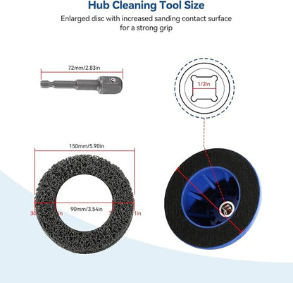 Wheel Hub Resurfacing Kit, 6 Inch Wheel Hub Polisher and Resurfacing Automotive Tool with Drill Adapter, Wheel Hub, Rim & Rust Removal Tool for sedans, Vans, Trucks and Sprinters