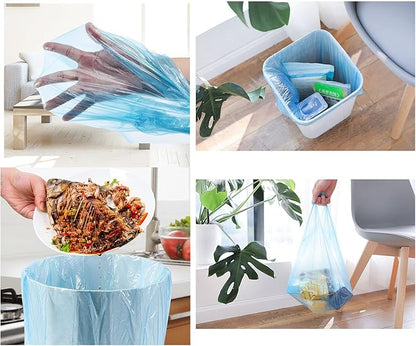4 GALLON Bathroom Trash Bags, 8 Rolls/200 Counts Small HANDLES Garbage Bags for Office, Bathroom Wastebasket Waste Bin Colorful Portable Rubbish Bags (200)