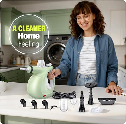Steam Cleaner, Powerful Pressurized Handheld Steam Cleaner for Home with 11-Pc Set – Chemical-Free Multi-Surface Steamer for Effective Cleaning, Perfect for Furniture, Upholstery, Grout, Couch & Car