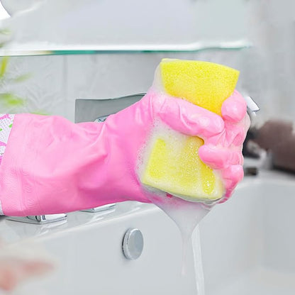 Sponges, Eco Non-Scratch Scrub Pads, Dish Scrubber for Cleaning Kitchen and Dish Cleaning,12 Scrubbing Sponges+ Draining Rack
