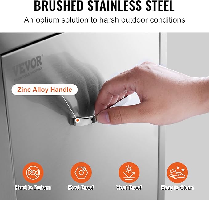 Vevor Pull Out Trash Drawer 17.7x22.8 Inch Raised Style Trash Bin with Pull-Out Tray Stainless Steel Trash Drawer with Handle for Outdoor Kitchen BBQ Island : Patio, Lawn & Garden