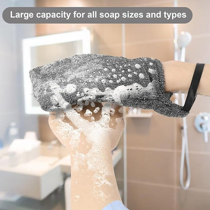 4Pack Exfoliating Soap Pouch Nylon Soap Saver Bag Mesh Soap Bag Body Scrubber Rough Sponge Exfoliator for Bath Shower Women Men