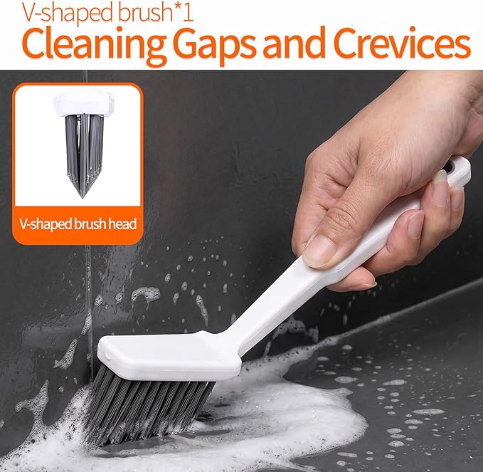 16PCS Crevice Cleaning Brush Set - Multi-Purpose Grout Cleaner Brush for Deep Cleaning Gap, Hard Bristle Scrub Brushes Tools, Cleaning Supplies for Household Use,Window, Kitchen, Bathroom
