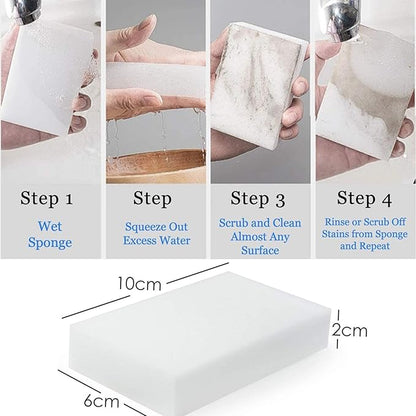Magic Cleaning Sponges Eraser, 100 Pack Premium Melamine Sponge Foam Cleaning Pads, Dish Sponges, White Household Cleaning Scrub Sponge for Kitchen, Bathroom, Furniture, Floor Wall Cleaner