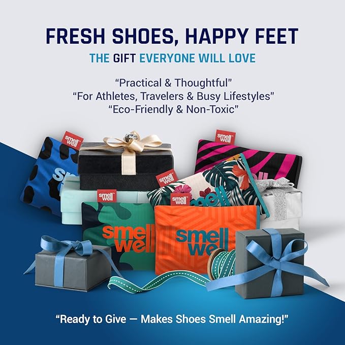 SmellWell - Scented Shoe Deodorizer Inserts - Odor Eliminators - Activated Bamboo Charcoal + Minerals - Natural Freshenes for shoes, bags, gloves - 2 x 1.8oz Original Size Camo Green