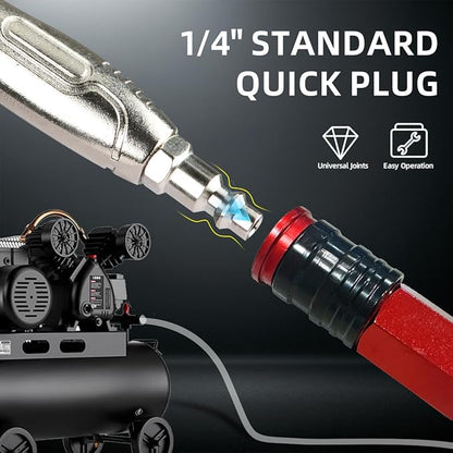 Yolass Heavy-Duty Extendable Air Blow Gun (19-41 Inch) - High Volume Powerful Pneumatic Tool, 360° SwivelHook, Ideal for Narrow Gaps Dust Cleaning, Pneumatic Compressor Accessory for Dust Cleaning