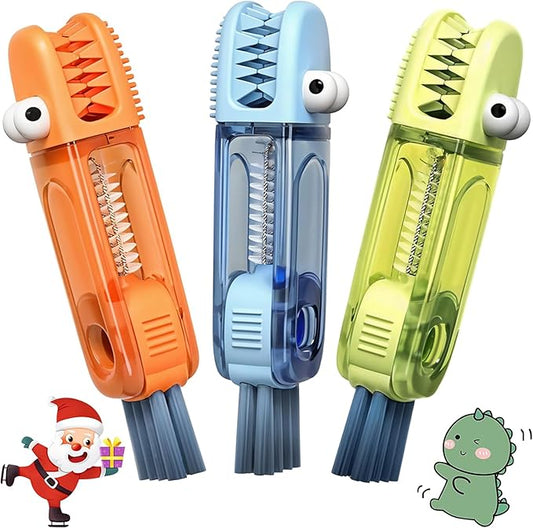 3 in 1 Cup Lid Gap Cleaning Brush, Portable Water Bottle Brush, Multifunctional Bottle Cleaner Brush Set for Tight Spaces, Bottle Gaps, Straws, Tumblers, Travel Mug Caps(3 PCS)