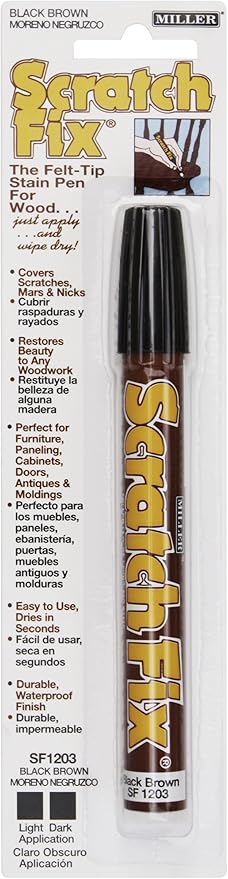 Miller SF1203 Wood Stain Scratch Fix Pen / Wood Repair Marker - Black Brown Wood