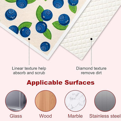 5-Pack Dishcloths for Kitchen - Swedish Dish Cloths - Soft Absorbent Reusable Paper Towels Washable - Quick Drying, Bar Hand Washing - Dishwasher Safe