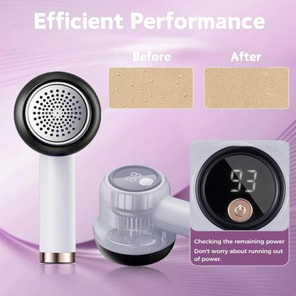 Q20 Fabric Shaver, Rechargeable Lint Remover, 3-Speed with LED Display (White)