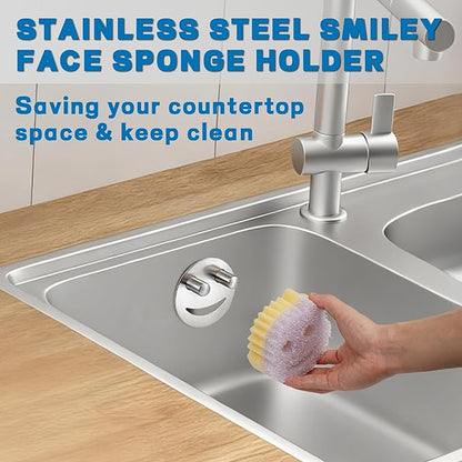 Discount Parts Direct Stainless Steel Sponge Holder For Scrub Daddy Mommy Sponge, Bathroom Kitchen Sink Caddy Organizer Storage with Suction Cup, Dishwasher Safe, Keep Sponge Dry, Silver, 2-Pack