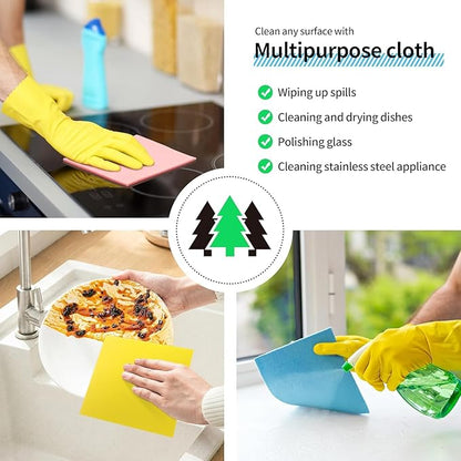 Swedish Dishcloths, 18 Pack Multicolor Kitchen Cloths, Absorbent Dish Towels for Kitchen, Multipurpose Cellulose Sponge Cloths, Reusable Washable Towels for Home & Kitchen