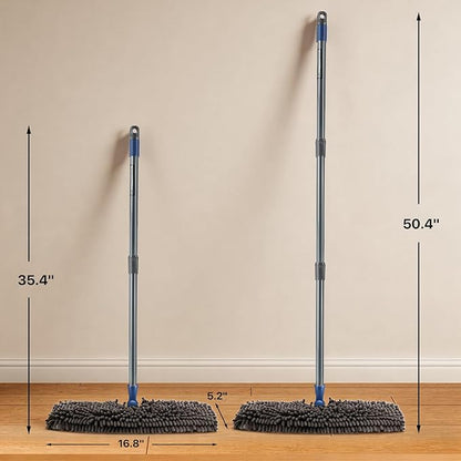 Masthome Microfiber Mops for Floor Cleaning,Dust Mop with 4 Reusable Pads,Flat Flip Mops for Wet & Dry Use,Professional Microfiber Mop for Hardwood, Laminate,Tile Floor Cleaning-1 Scraper