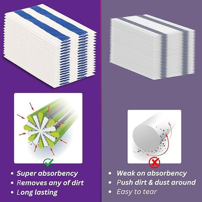 30 PCS Mopping Pad Refill for Wet Jet Mop,Multi-Surface Semi-Disposable Mop Pad Compatible with Swiffer Wetjet & All 10-11'',Thickned and Absorbent Wet Pads Refill