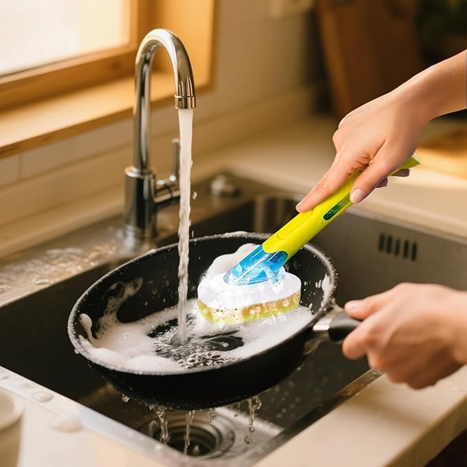 Packs Refill Heads Compatible with Dish Daddy, Non-Scratch Wand Refill Sponge Heads Compatible with Scrub Daddy, Upgrade Much Thicker and Durable (8.)