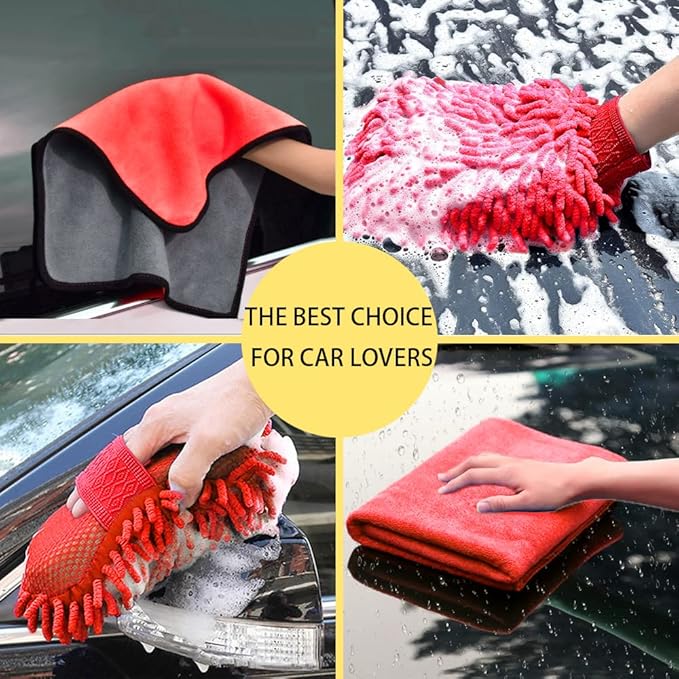 LIANXIN Car Wash Kit - Car Cleaning Kit Car Wash Cleaning Tools Kit with Car Wash Brush with Long Handle,Car Wash Mop,Microfiber Towels Car Detailing Kit