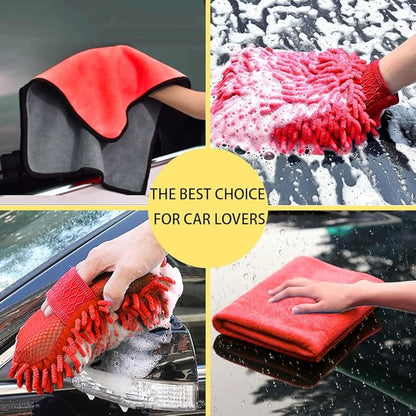 LIANXIN Car Wash Kit - Car Cleaning Kit Car Wash Cleaning Tools Kit with Car Wash Brush with Long Handle,Car Wash Mop,Microfiber Towels Car Detailing Kit