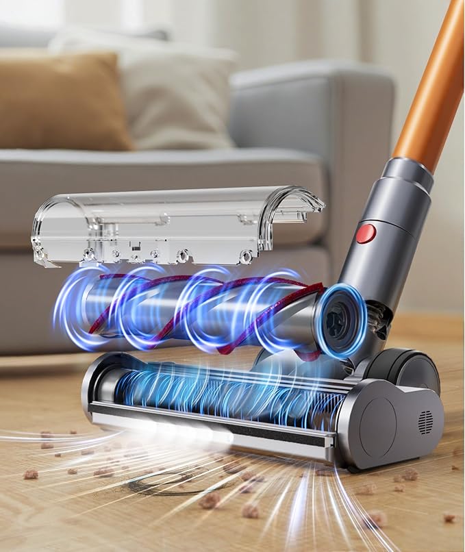 Cordless Vacuum Cleaner, 650W 55KPA 70Mins Vacuum Cleaners for Home,Stick Vacuum with Self-Standing ,Wall Mount Dock, 3.3Ft Hose,Aromatherapy, Household Vacuum for Pet Hair/Carpets/Hardwood（X7A Pro）
