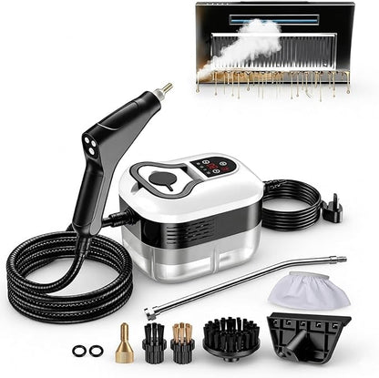 2500w Handheld High-Temperature Pressurized Steam Cleaner, 6 Adjustable handheld high pressure steam cleaner portable, 4.5 Bar High-Pressure, for Kitchen, Bathroom, Windows, Car (White)