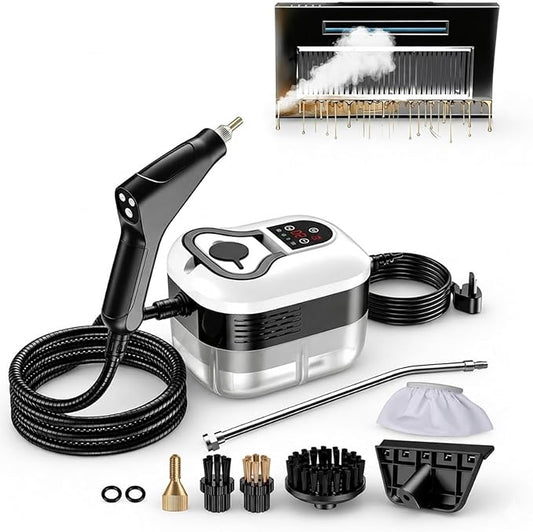 2500w Handheld High-Temperature Pressurized Steam Cleaner, 6 Adjustable handheld high pressure steam cleaner portable, 4.5 Bar High-Pressure, for Kitchen, Bathroom, Windows, Car (White)