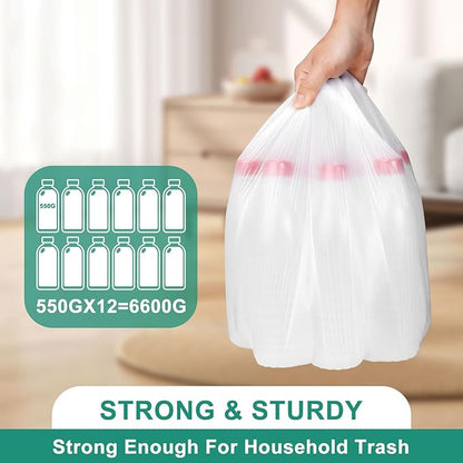 220 Count-4 Gallon Trash Bag, White Trash Bags, Bathroom Trash Bags Small Garbage Bags for Bathroom Can,White 4 Gal Small Trash Can Liners,Unscented Garbage Bag