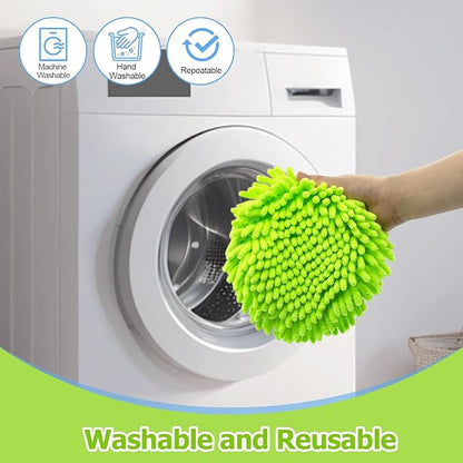 Mop Heads Replacements Compatible with O-cedar Easy Wring 1-Tank System,Mop Replace Head for Dry/Wet Use,4 Pack Reusable Spin Mop Replacement Head,Washable Chenille Dust Mop Refills for Floor Cleaning