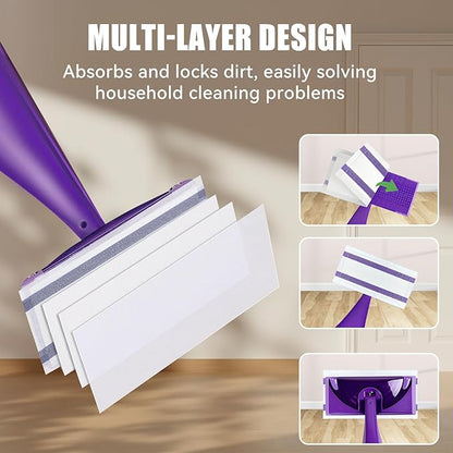 DOCXCDO 80 Pack Disposable Mop Pad Refills for Swiffer Wet Jet Spray Mop，Dry&Wet Mopping Pad Compatible with Swiffer Wet Jet and Any Model of Velcro Mop，Multi Surface WetJet Pad for Floor Cleaning