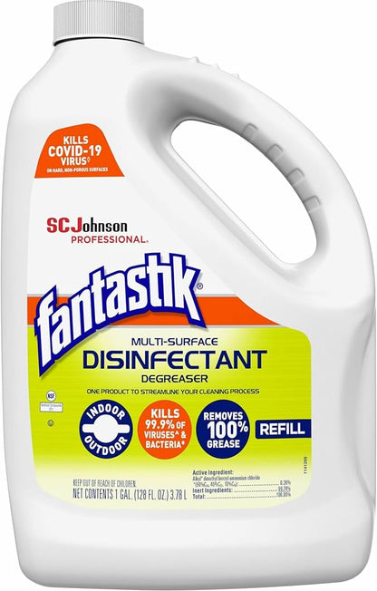 SC Johnson Professional FANTASTIK Disinfectant Multi-Surface Cleaner 1 Gallon, Pack of 4