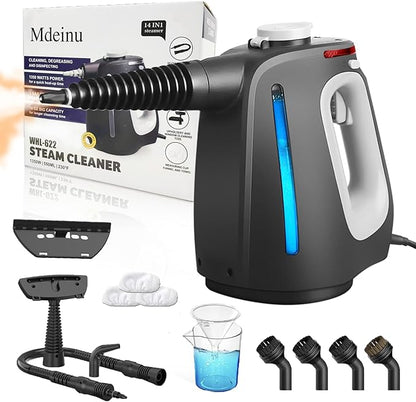 Pressurized Handheld Steam Cleaner for Home, Multi-Surface Steamer with 14 PCS Accessories for House Cleaning, 20S Fast Heat Up, 1350W Portable Steamer Cleaner with Safety Lock for Bathroom, Kitchen