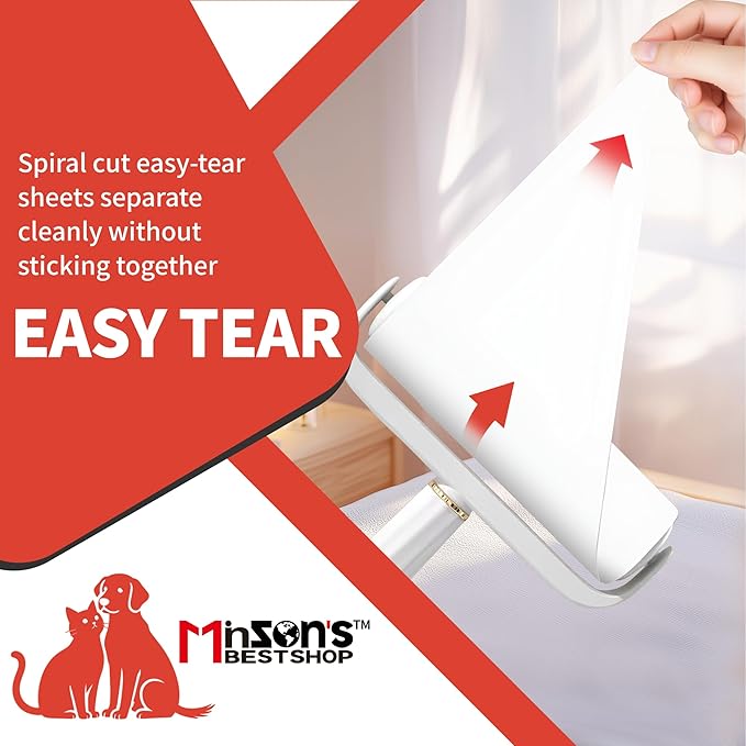 Minson’s BestShop Extra Sticky Lint Roller Refills Only - 9 Rolls Mega Refill Pack, 810 Total Sheets, 6.3” Extra Wide for Pet Hair Removal, Dog & Cat Lint Remover - No Handle Included