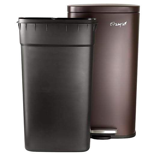 Elama Kitchen, Home and Office Versatile Step Trash/Recycling Bin with Slow Close Mechanism (3 Piece 7.9 Gallon + 2 x's 1.32 Gallons Bronze)