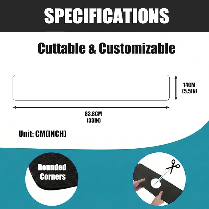 Customizable Faucet Mat for Kitchen Sink: 33"Lx5.5"W Long Absorbent Edge Protector & Splash Guard for Large Double bowl Sink- Cut to Fit 2, 3, 4 Holes Faucet & Irregular Sink with Soap Dispenser
