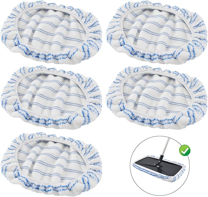 5 Pack Mop Heads Replacements for Ocedar Hardwood Floor 'N More Microfiber Mops,Terry Cloth Mops Refills 15 x 8 Flat Dust Mop Pads for O Cedar mop, Washable Mopping Pads(Mop Handle Not Included)
